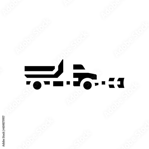 snowplow truck winter season glyph icon vector. snowplow truck winter season sign. isolated symbol illustration