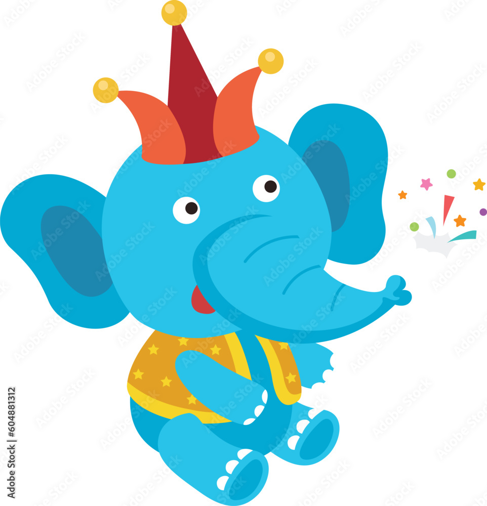 Naklejka premium elephant show illustration vector on white background