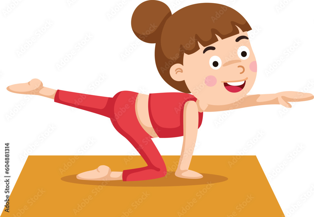 girl stretching illustration vector on white background girl stretching illustration vector on white background