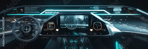 banner futuristic car interior design. Generative ai © JIRMoronta