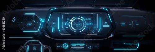 banner futuristic car interior design. Generative ai