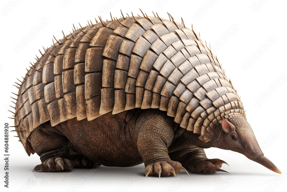 Fototapeta premium armadillo isolated on white background. Generated by AI.