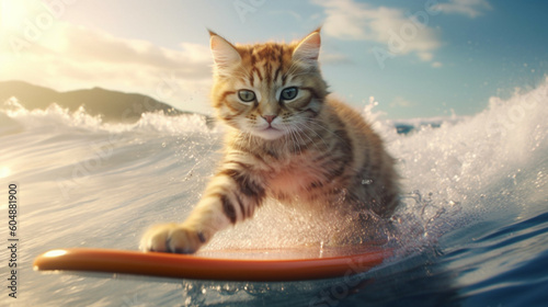 A Cat Enjoying Surfing Generative AI