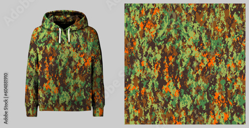 jacket hoodie camo pattern