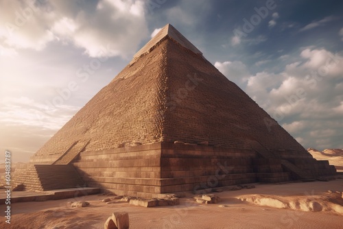 Egyptian pyramid at sunset. generated by AI Generative AI