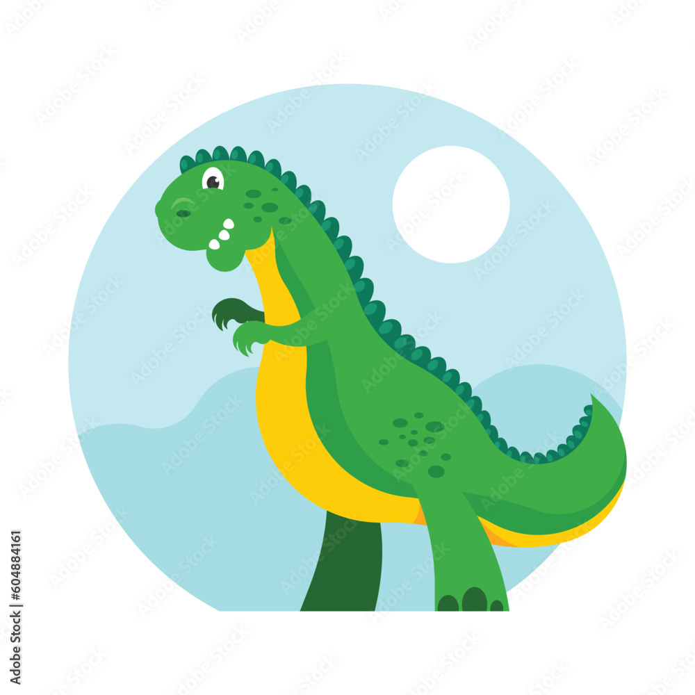 Cute dinosaur. Vector illustration in flat style on white background. Cute dinosaur. Vector illustration in flat style on white background.