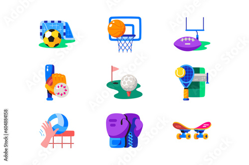 Sports disciplines icons set