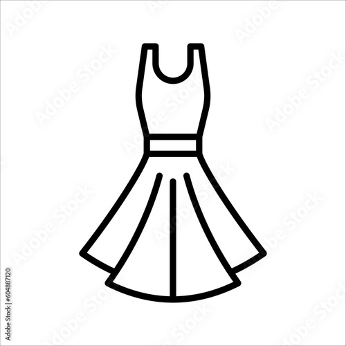 dress line icon. linear style sign for mobile concept and web design. Gown dress outline vector icon. vector illustration on white background