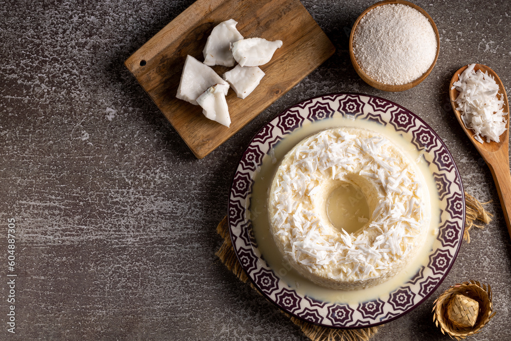 Sweet couscous. Traditional Brazilian dessert (cuscuz doce). Sweet couscous. Traditional Brazilian dessert (cuscuz doce).