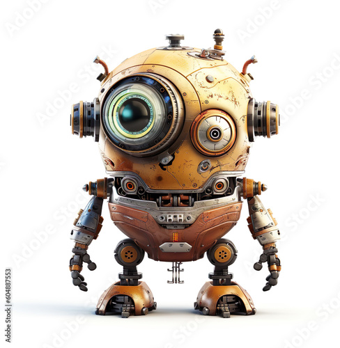 Cute robot futuristic machine android generative AI illustration. Future artificial intelligence concept © Uros Petrovic
