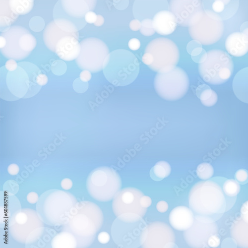 White Blue Bokeh Effect Background Template