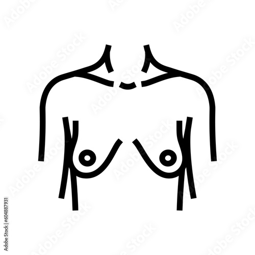 tuberous breast correction surgery line icon vector. tuberous breast correction surgery sign. isolated contour symbol black illustration