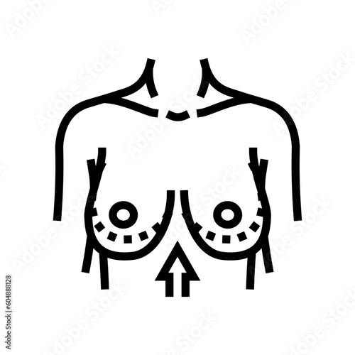 breast lift surgery line icon vector. breast lift surgery sign. isolated contour symbol black illustration