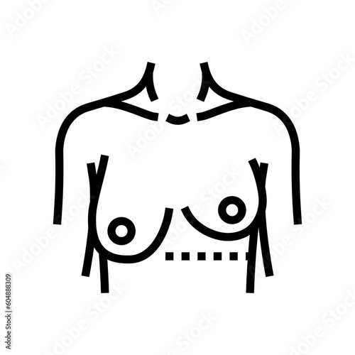 breast asymmetry surgery line icon vector. breast asymmetry surgery sign. isolated contour symbol black illustration