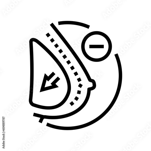 breast reduction surgery line icon vector. breast reduction surgery sign. isolated contour symbol black illustration