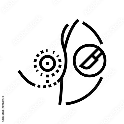 breast reduction scars surgery line icon vector. breast reduction scars surgery sign. isolated contour symbol black illustration
