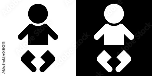 Symbol sign. Nursery pictogram, nursery sign or baby pictogram with black and white background
