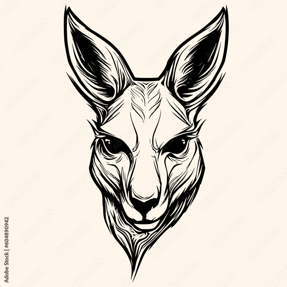 Obraz premium Kangaroo vector for logo or icon,clip art, drawing Elegant minimalist style,abstract style Illustration