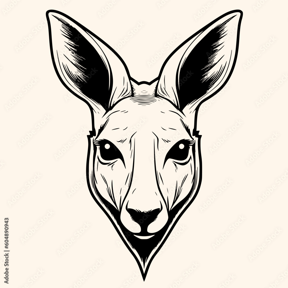 Kangaroo vector for logo or icon,clip art, drawing Elegant minimalist style,abstract style Illustration