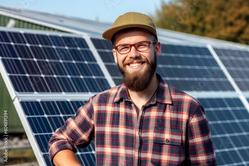 Person with solar panel