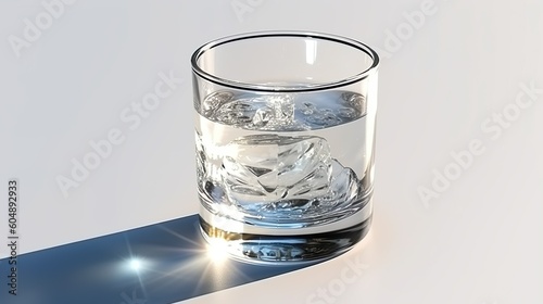 ein frischen klares glas mit gesundem Wasser, generative AI photo