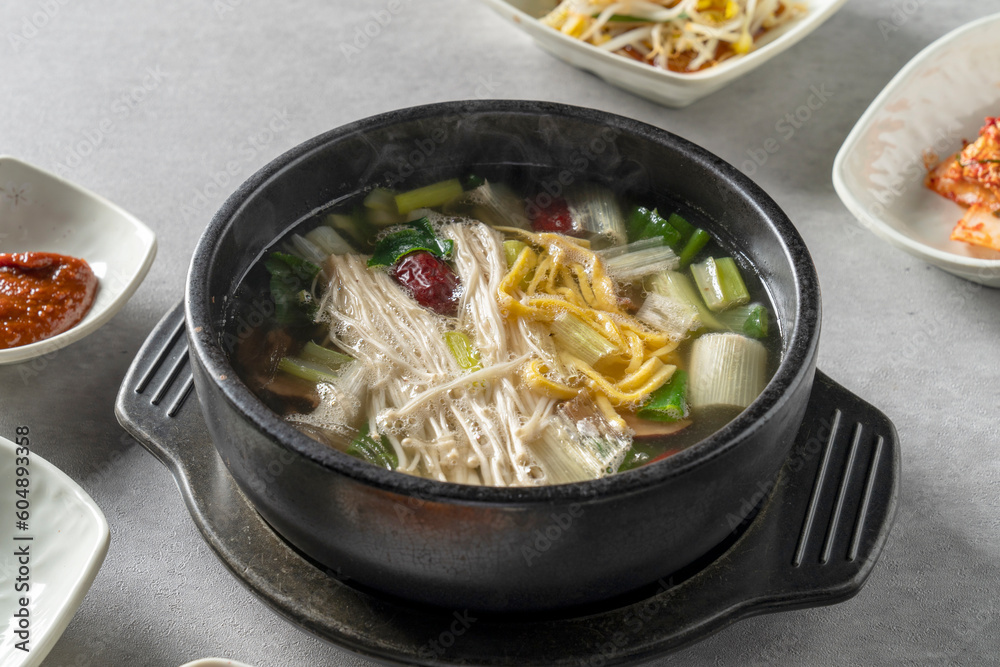 Short rib soup, beef sashimi bibimbap, soybean paste stew, yukgaejang, pork, kimchi jjigae Short rib soup, beef sashimi bibimbap, soybean paste stew, yukgaejang, pork, kimchi jjigae