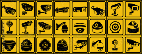 Set Collections icon CCTV. Security Camera vector illustration