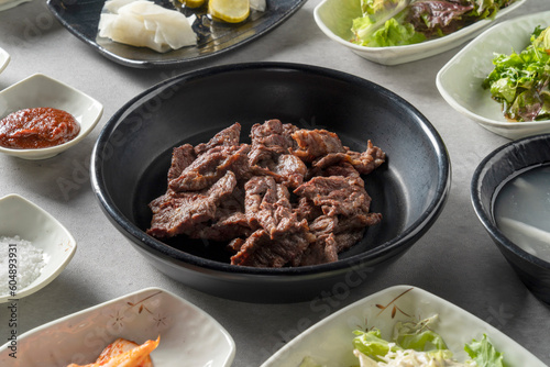 Pork ribs, makguksu, beef ribs, Korean beef sashimi,noodles