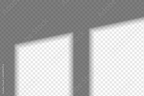 Shadow overlay effect. Soft realistic shadow. Vector