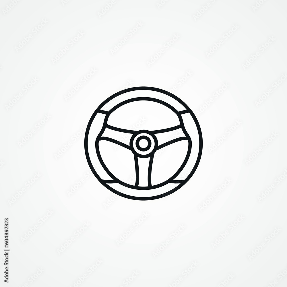 Steering wheel icon. Car, auto steering wheel web linear icon. Steering wheel icon. Car, auto steering wheel web linear icon.