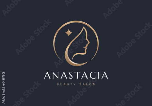 beauty salon hair and cosmetic logo design