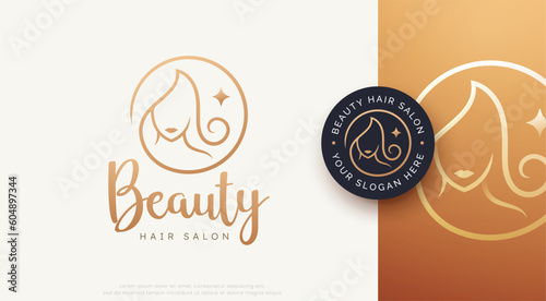 Beauty salon and hair treatment logo design