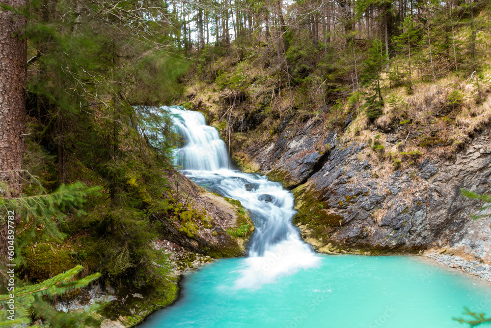 Obernachkanal Waterfall (Bavaria, Germany)
