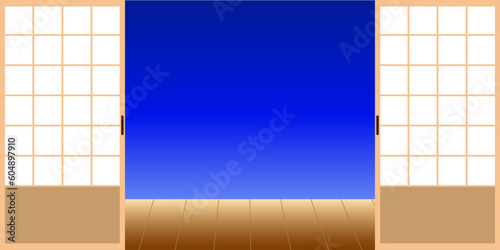 The dusk that spreads beyond the shoji of the Japanese-style room.
Summer sunset concept.