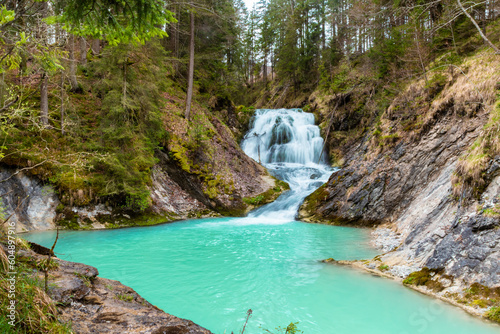 Obernachkanal Waterfall  Bavaria  Germany 