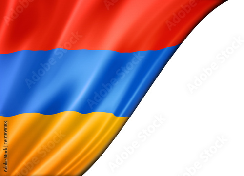 Tableau sur toile Armenian flag isolated on white banner
