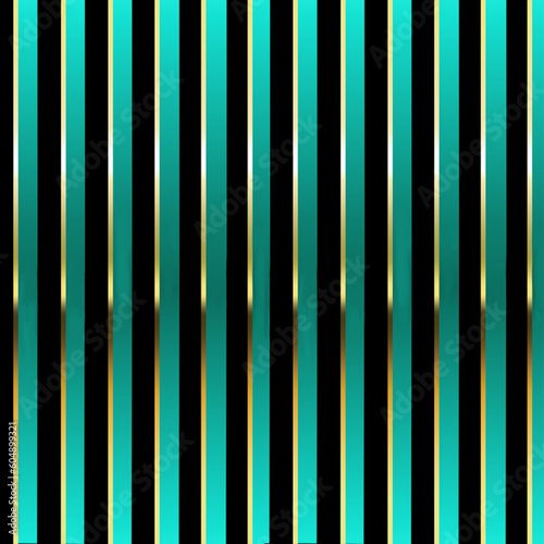 aqua colored metallic stripes with gold and blck stripes