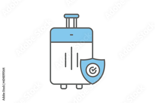 Travel insurance icon. Reimbursement for flight cancellation. Two tone icon style design. Simple vector design editable. EPS 10 and SVG files