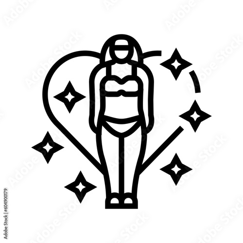 body positivity feminism woman line icon vector. body positivity feminism woman sign. isolated contour symbol black illustration