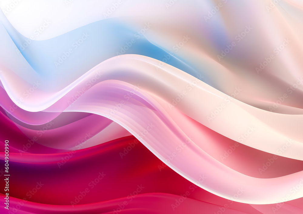 Smooth wavy red, pink and white background, light pink flowing waves motion. Generative Ai Illustration. Smooth wavy red, pink and white background, light pink flowing waves motion. Generative Ai Illustration.