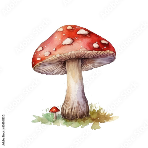  Mushroom Clip Art of Large Tall Black and Pink Lime Green Mushroom - Cartoon Illustration - Transparent Background AI generated 