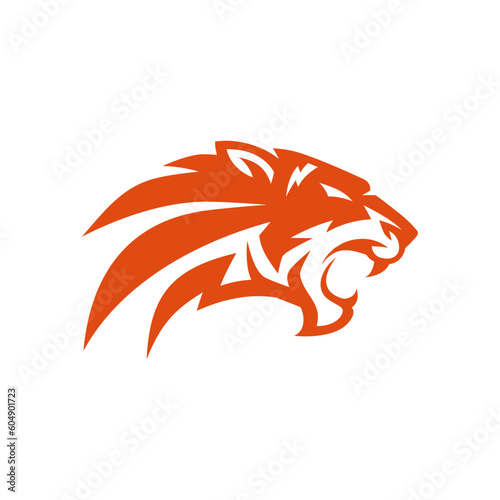 tiger head silhouette icon logo design vector illustration
