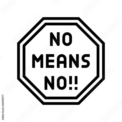 no means no feminism woman line icon vector. no means no feminism woman sign. isolated contour symbol black illustration