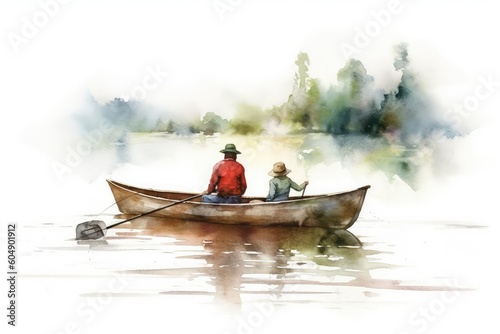 Father and child going on a fishing trip to celebrate Father's Day.