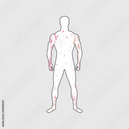 Male standing silhouette of normal build in front