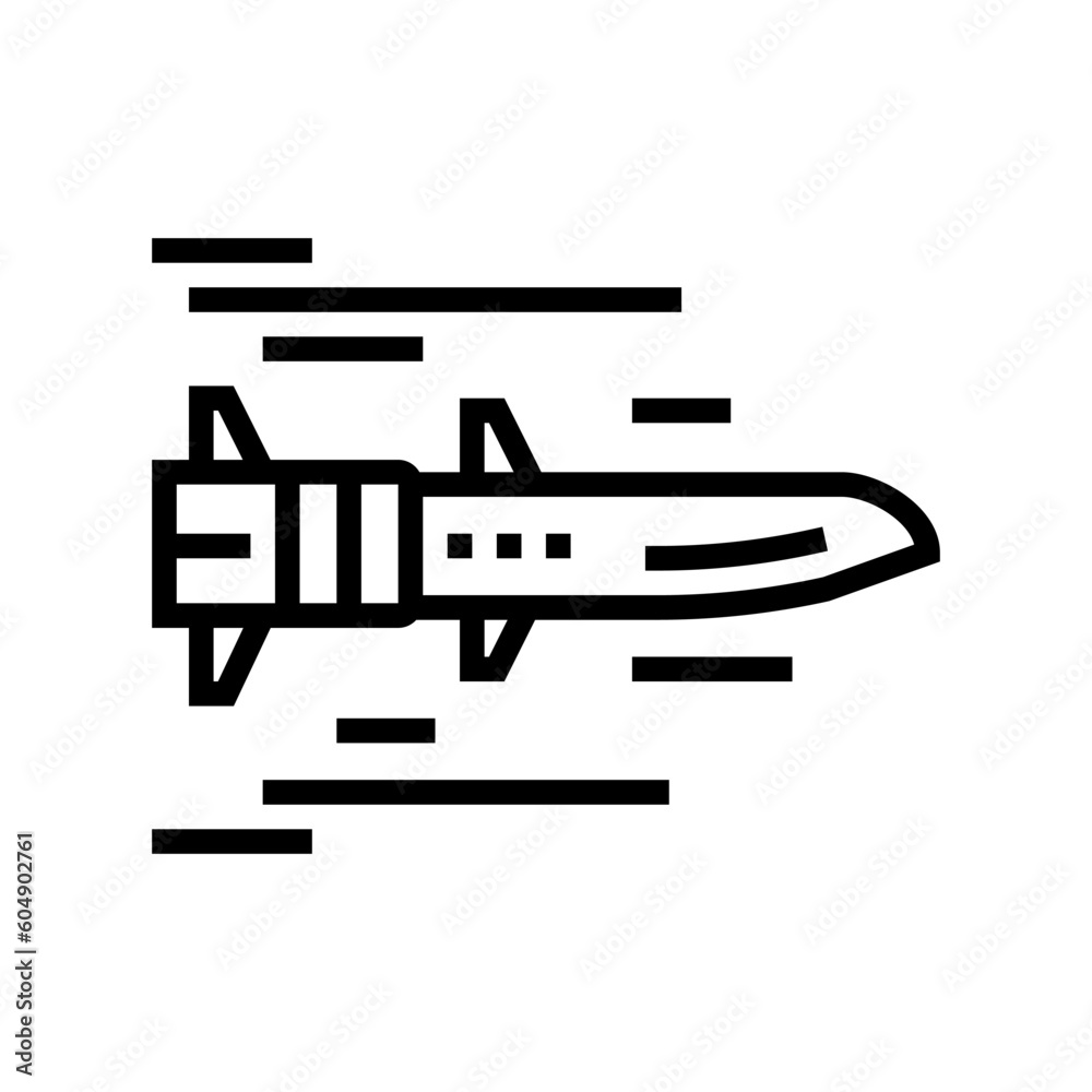 hypersonic missiles future technology line icon vector. hypersonic missiles future technology sign. isolated contour symbol black illustration