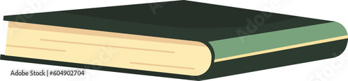book school, fiction green color vector illustration
