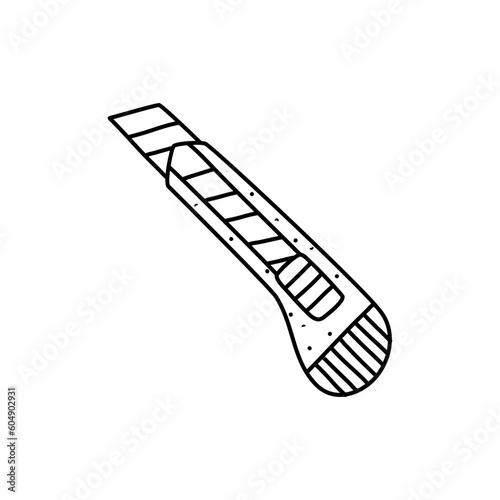 Doodle of cutter icon in vector. Hand drawn paper cutter icon in vector. Isolated doodle cutter illustration in vector