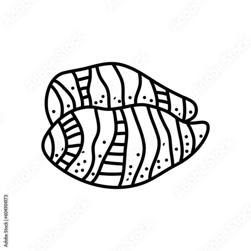 Taro doodle outline icon vector illustration. Hand drawn line sketch of Taro