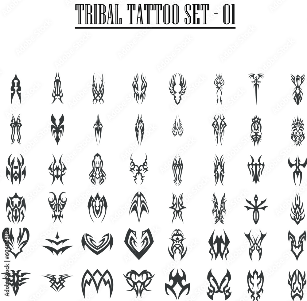 Tribal tattoo set vector, tribal tattoo designs